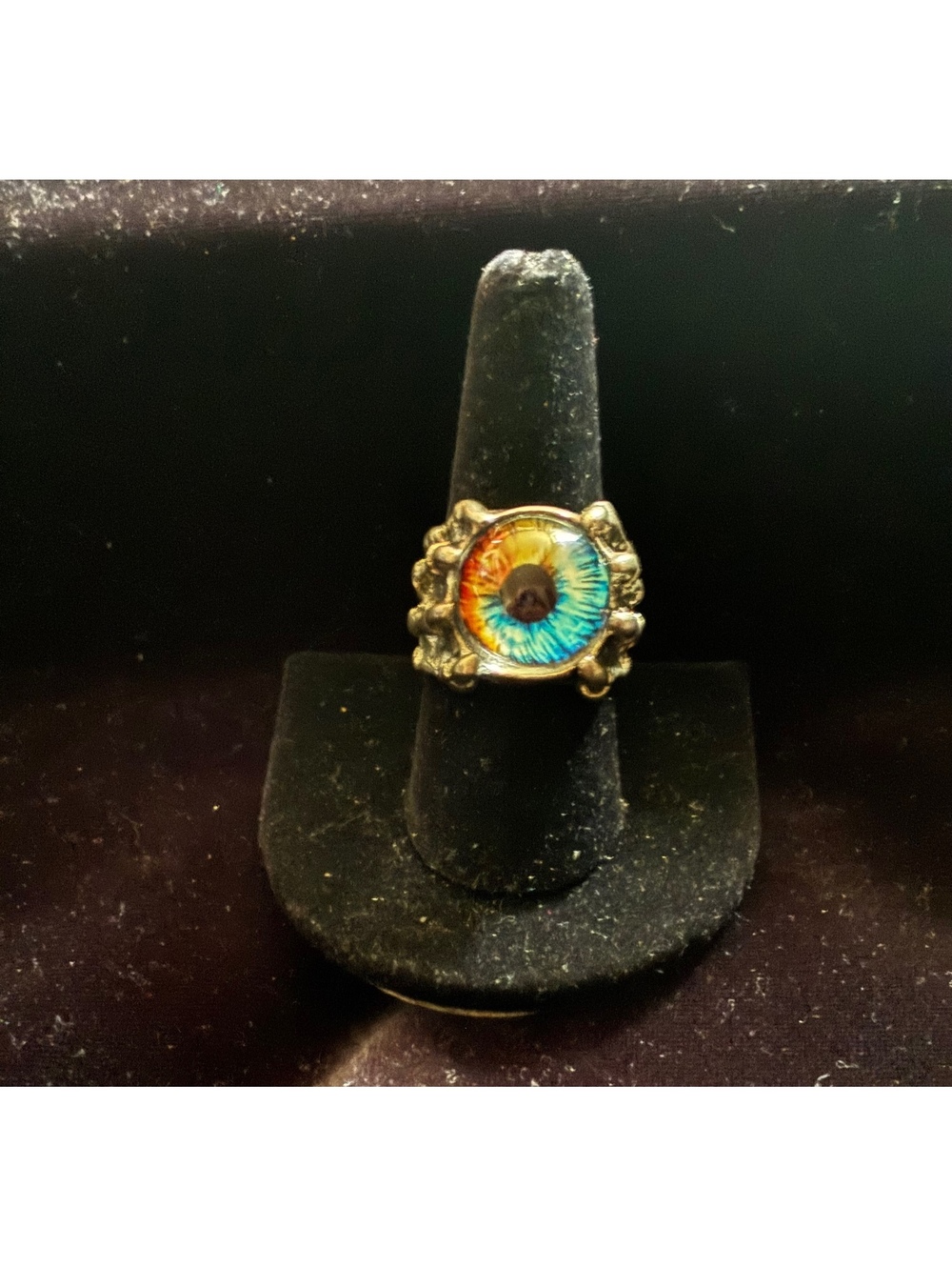 Steampunk Dragon Eye Ring with Split Open-Back Band (Fits US Sizes 8.5-10)